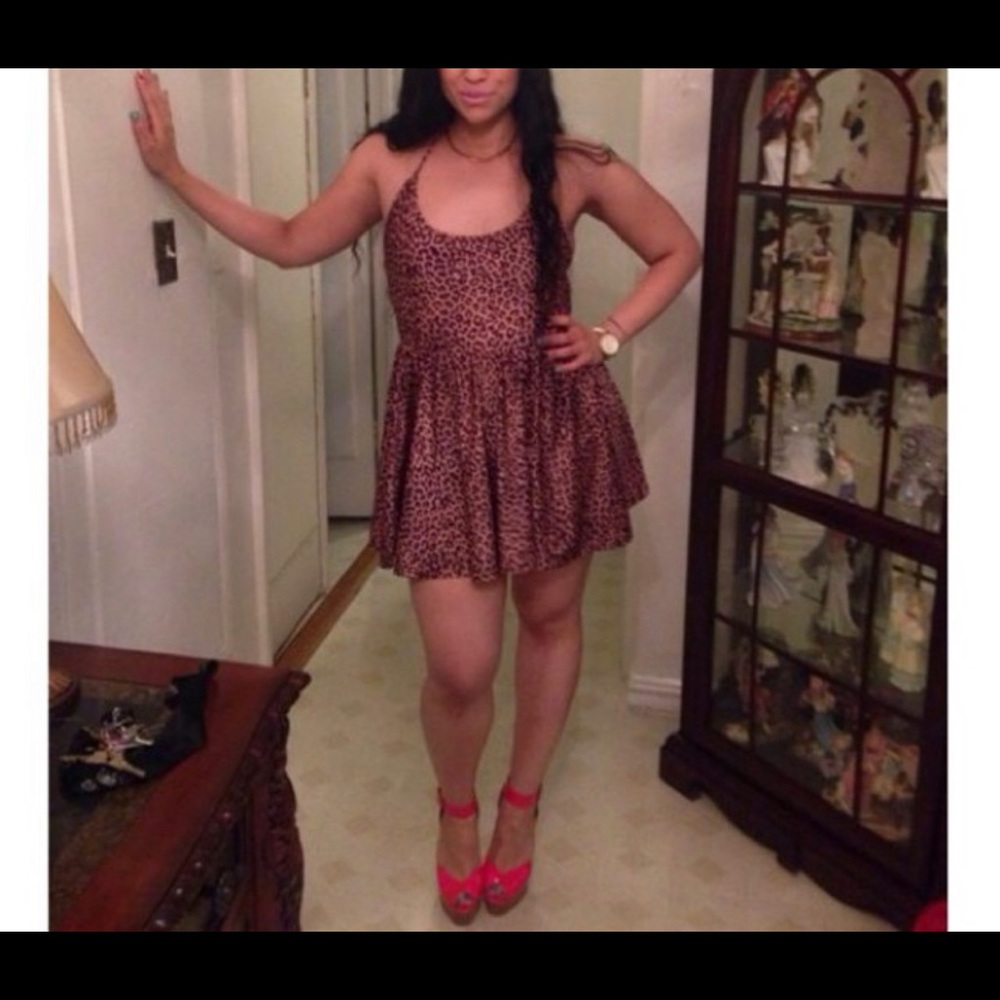 Leopard skater dress American Apparel